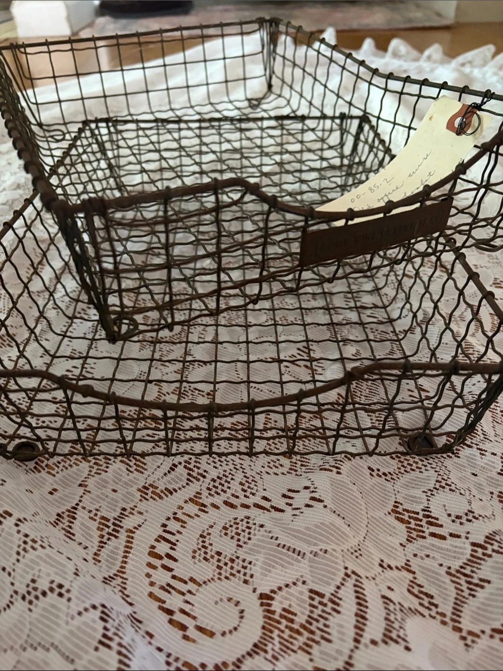 Vintage-Style Brown Wire Storage Basket - Home Accents